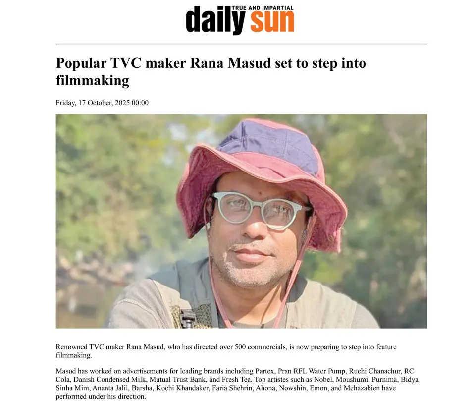 Popular TVC maker Rana Masud set to step into filmmaking